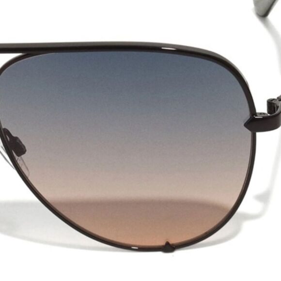 Quay Australia High Key Aviator Sunglasses- Black Frame/Grey Coral Gradient Lens main image 4
